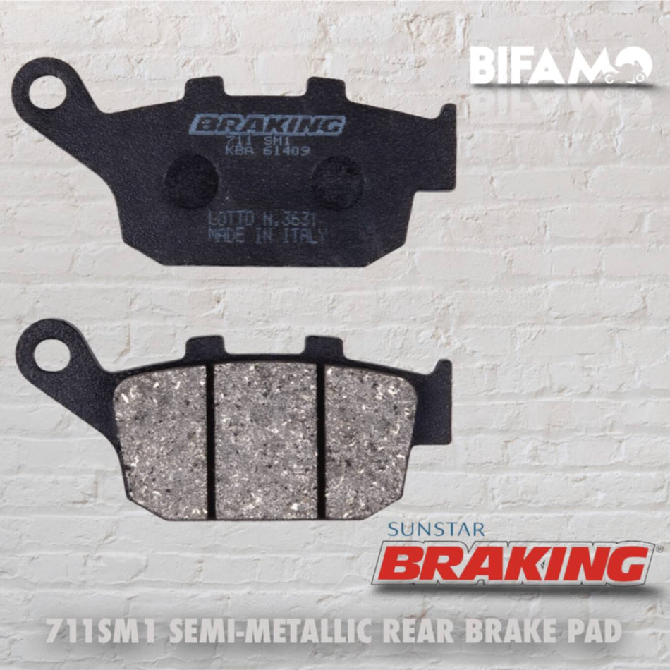 BRAKING 711SM1 YARI METALİK ARKA FREN BALATASI Honda, Kawasaki