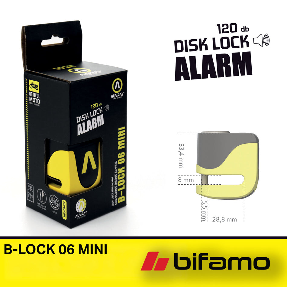 Auvray B-LOCK 06 MINI Şarj Edilebilir Alarmlı Disk Kilidi
