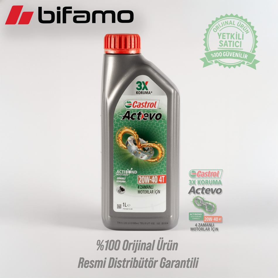 Castrol Actevo 20W-40 4T 1L Motosiklet Yağı