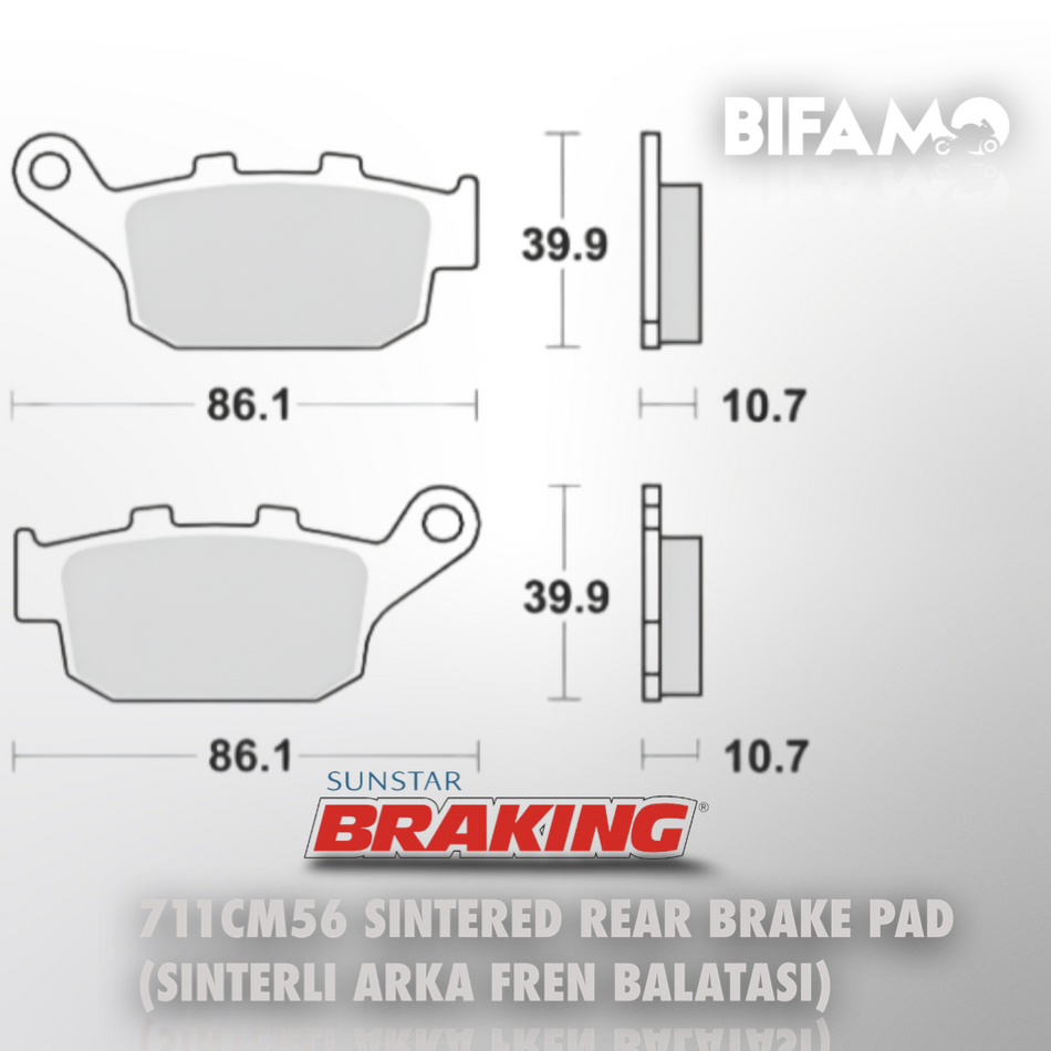 BRAKING 711CM56 SİNTERLİ ARKA FREN BALATASI