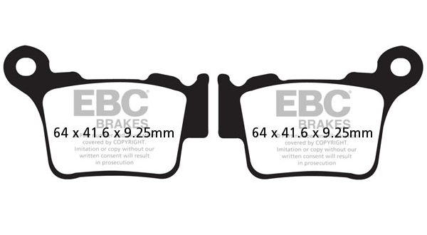 EBC FA368R MOTOSİKLET KTM EXC-F 250/350/450 , SHERCO,HUSQVARNA 250/350/450 SINTER ARKA FREN BALATASI