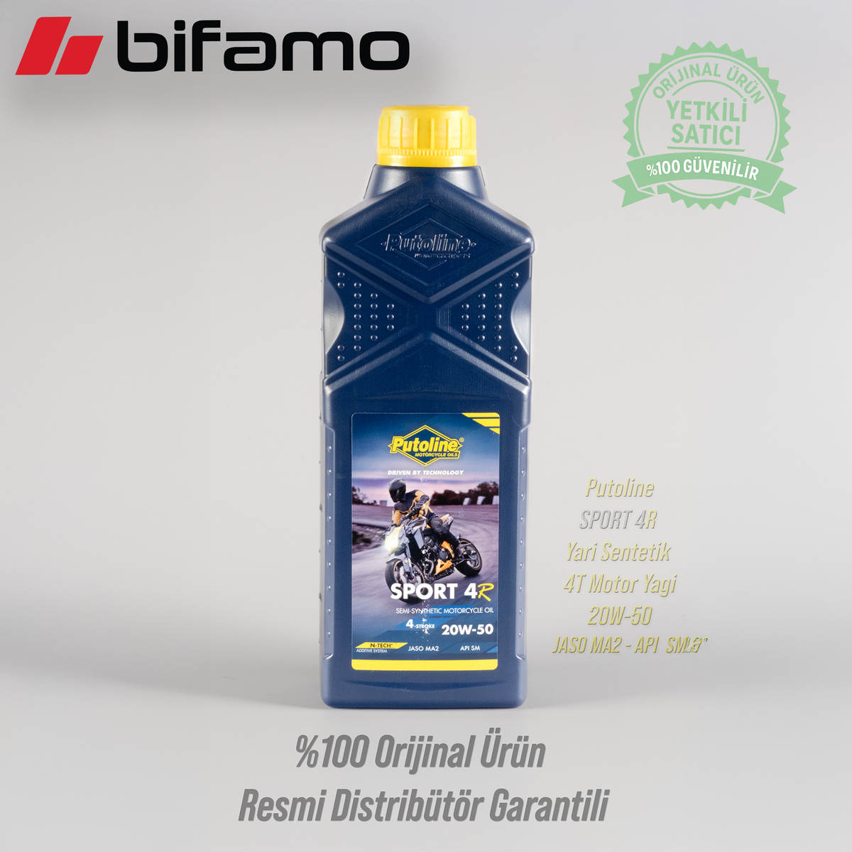 Putoline Sport 4R 20W-50 yarı sentetik motosiklet motor yağı