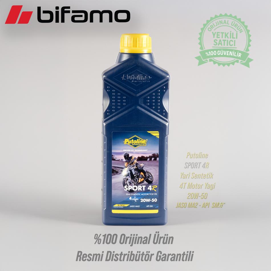Putoline Sport 4R 20W-50 yarı sentetik motosiklet motor yağı